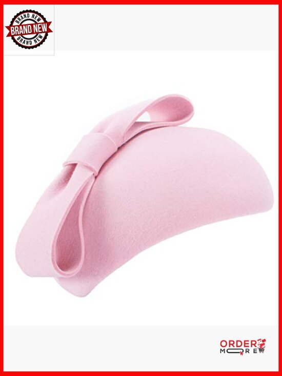 Wool Felt Teardrop Fascinator Hat Bow Beret Casque Derby Adjustable Clip main image 7